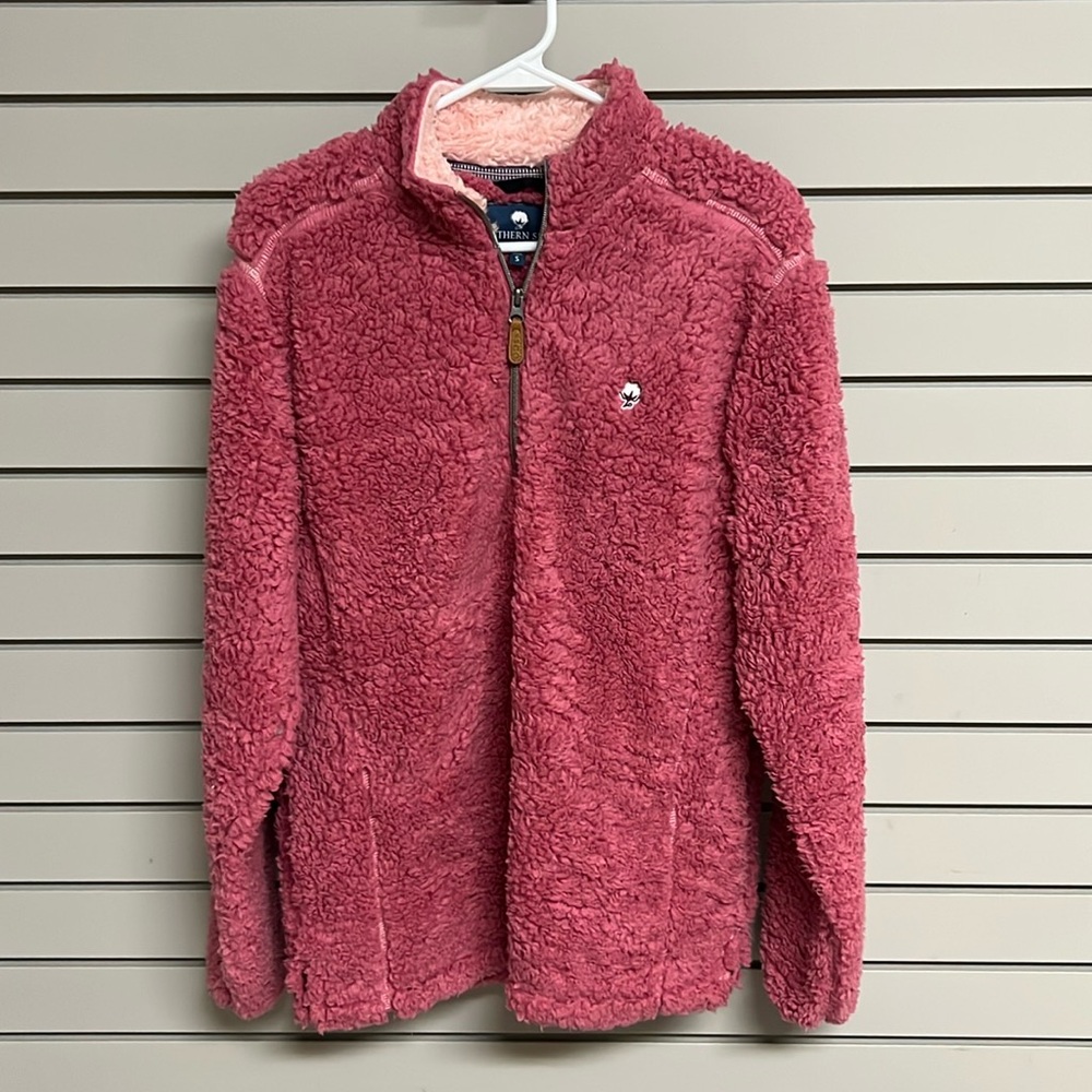 Southern Shirt mauve half zip oversized pullover, size small.